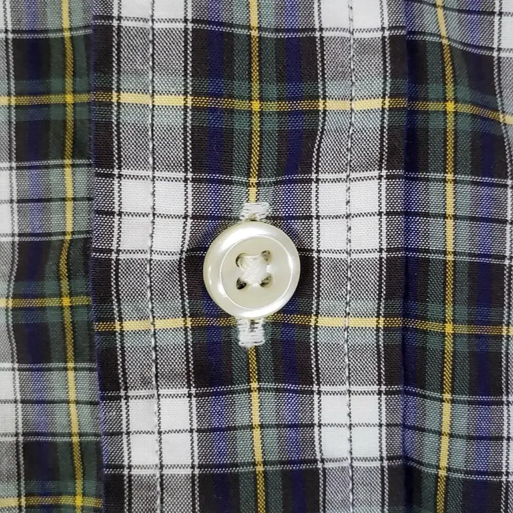 Polo Ralph Lauren Oxford Shirt Mens Size Medium M Button Down Green Plaid